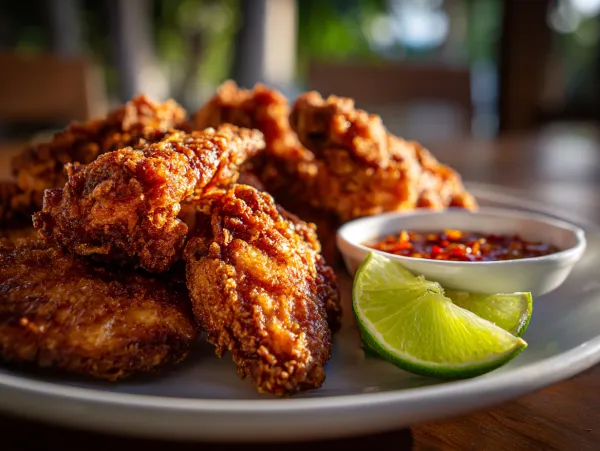 Crispy Fried Chicken Wings (Har Cheong Gai)