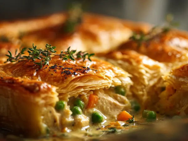 Flaky Puff Pastry Chicken Pie