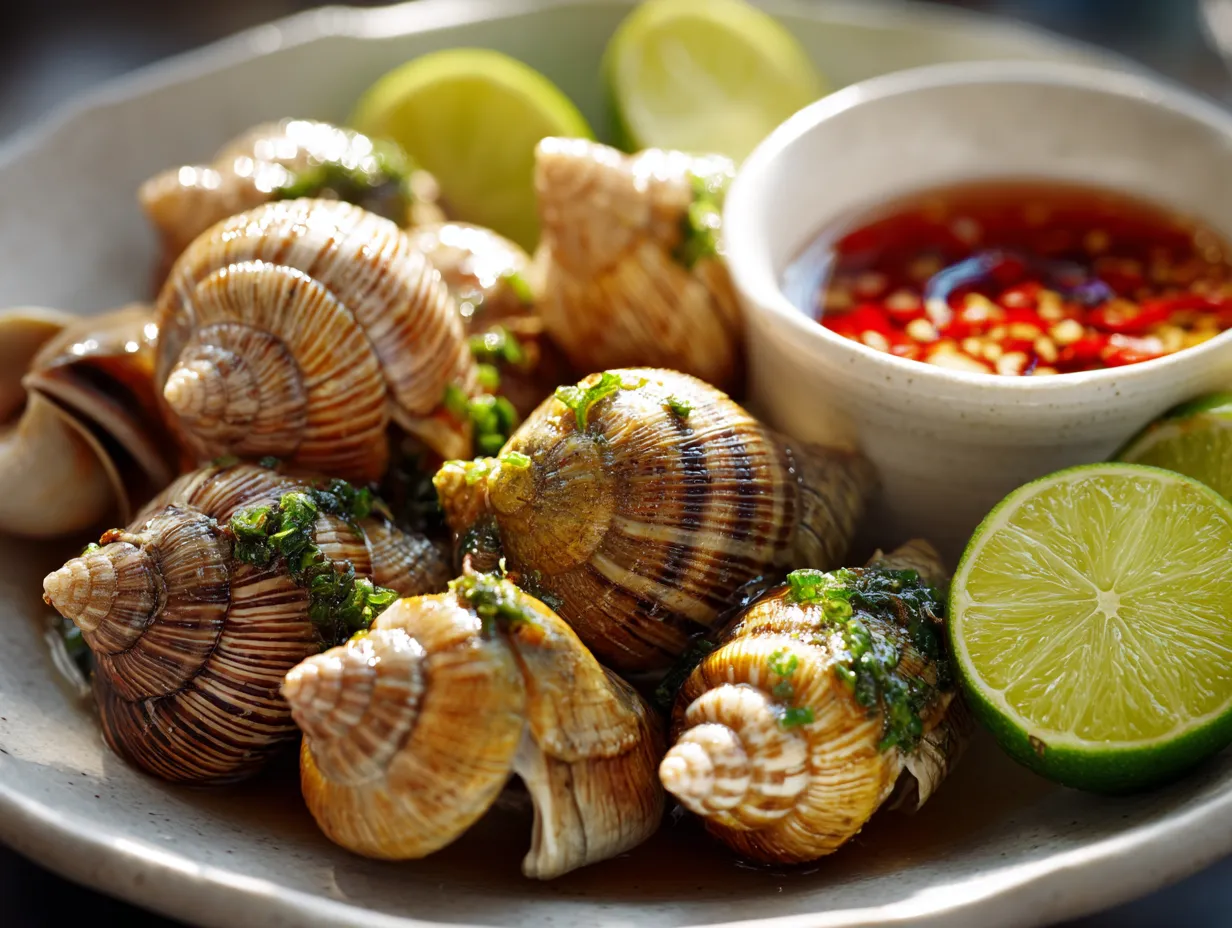 Steamed Gong Gong (Sea Snails)
