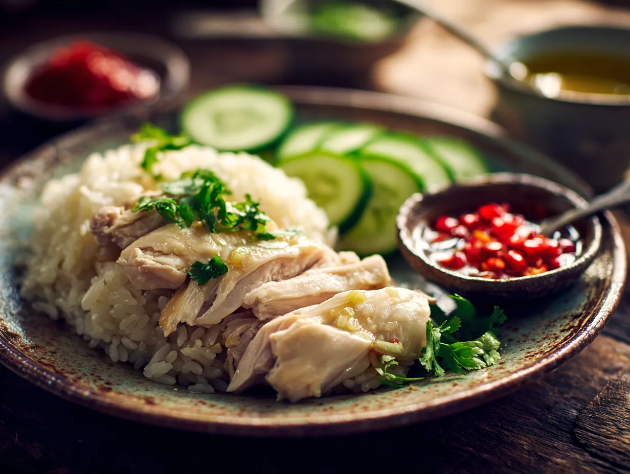 Hainanese Chicken Rice (Rice Cooker Method)