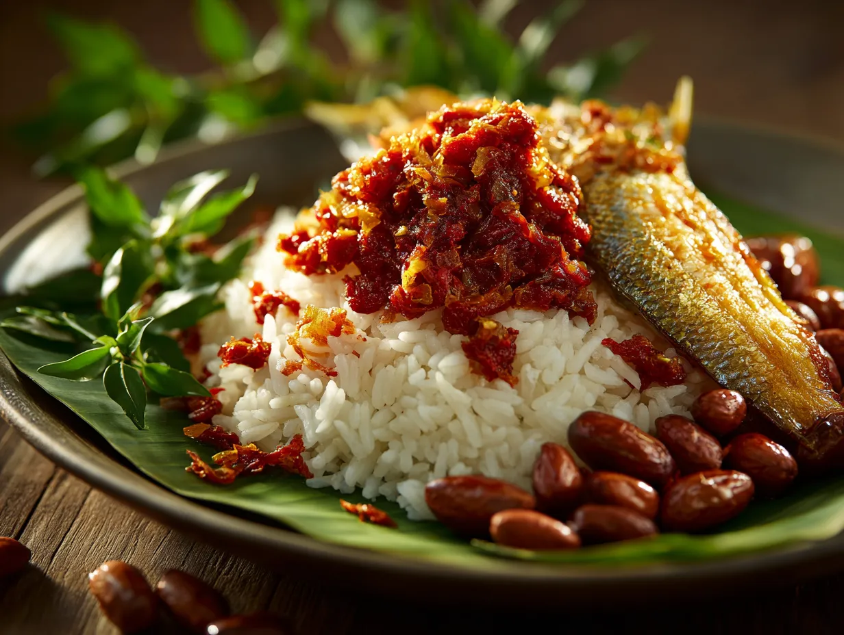 Nasi Lemak with Sambal & Ikan Bilis