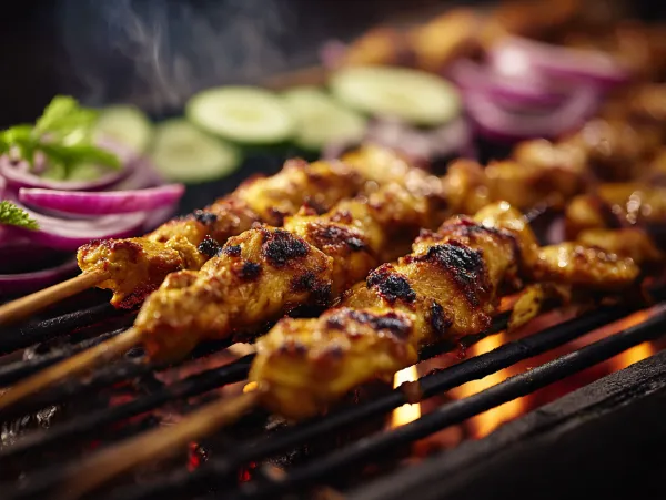 Satay Ayam (Chicken Satay) & Peanut Sauce