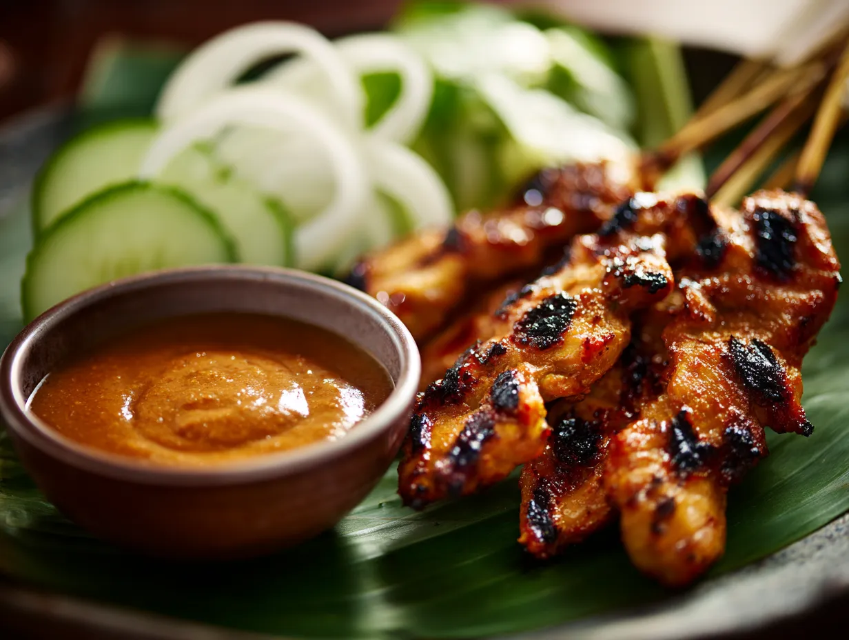 Singapore Chicken Satay with Peanut Sauce