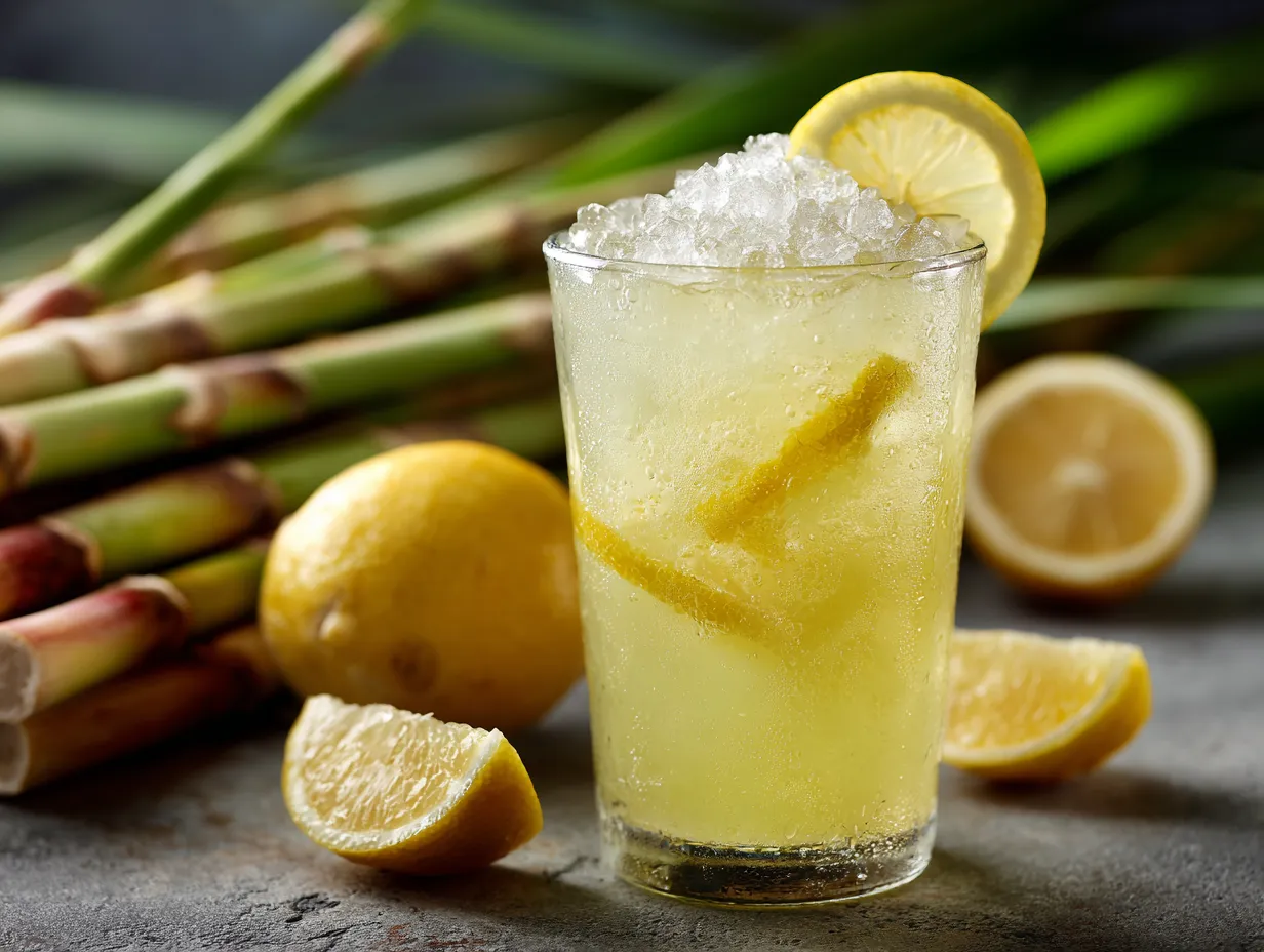 Homemade Sugar Cane with Lemon
